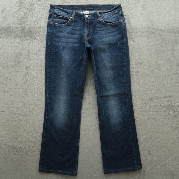 Lucky Brand Jeans Women's Size 10 Mid-Rise Flare Denim 30.5" Inseam Distressed - Picture 1 of 16